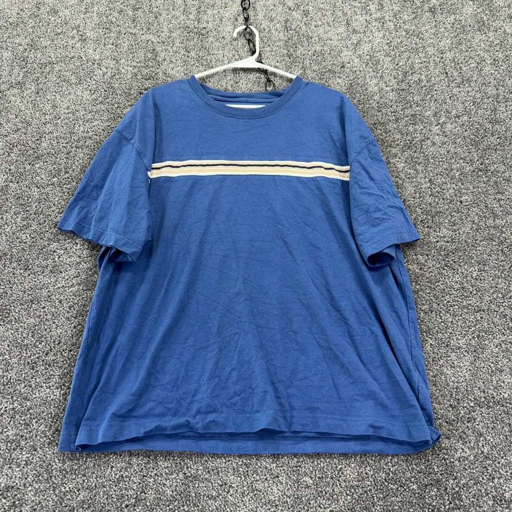Aeropostale T Shirt Mens Extra Large Blue Striped Short Sleeve Cotton Crew Neck